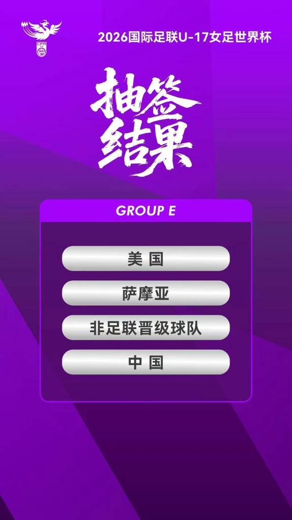 球探体育比分-U17女足世界杯抽签：中国队与美国队同组